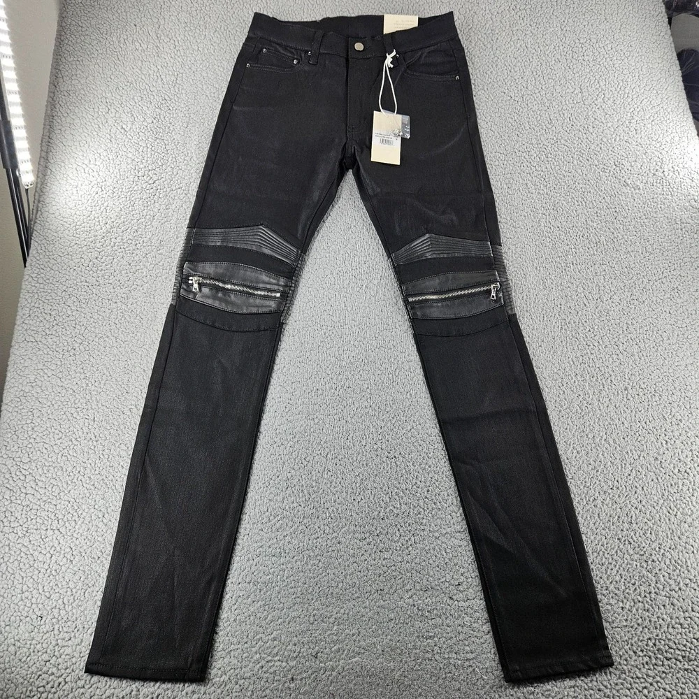 Mnml Jeans Mens 30‎ Black X186 Stretch Moto Denim Streetwear Grunge Punk Rock